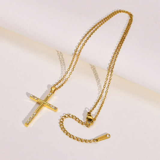 Zirconia Cross Pendant Necklace
