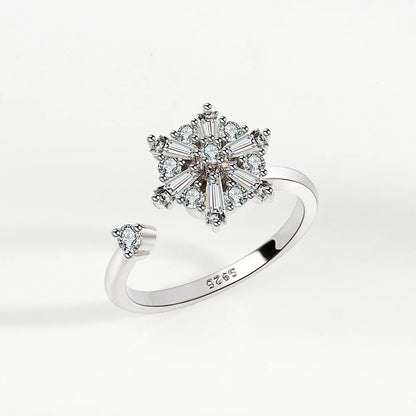 SMJEL Fidget Spinner Ring Anxiety for Women Multiple Crystal Flower Eye Butterfly Animal Ring Rotate Anti Stress Wedding Jewerly